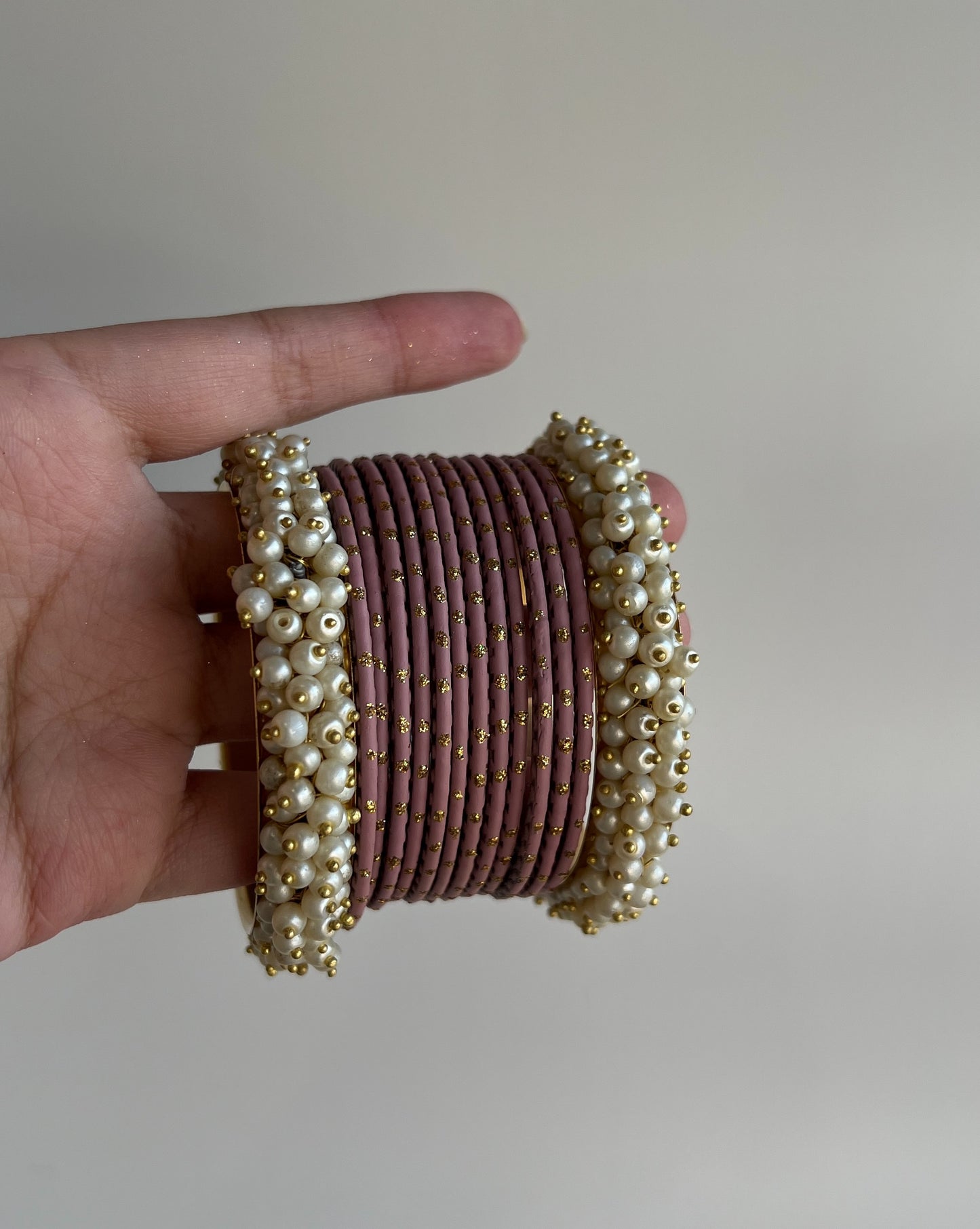 Tea Pink Metal Bangles