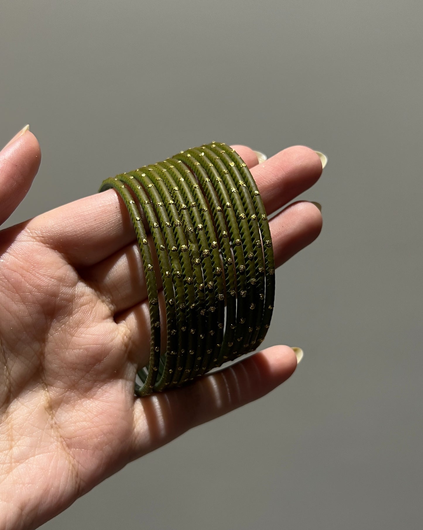 Olive Green Metal Bangles