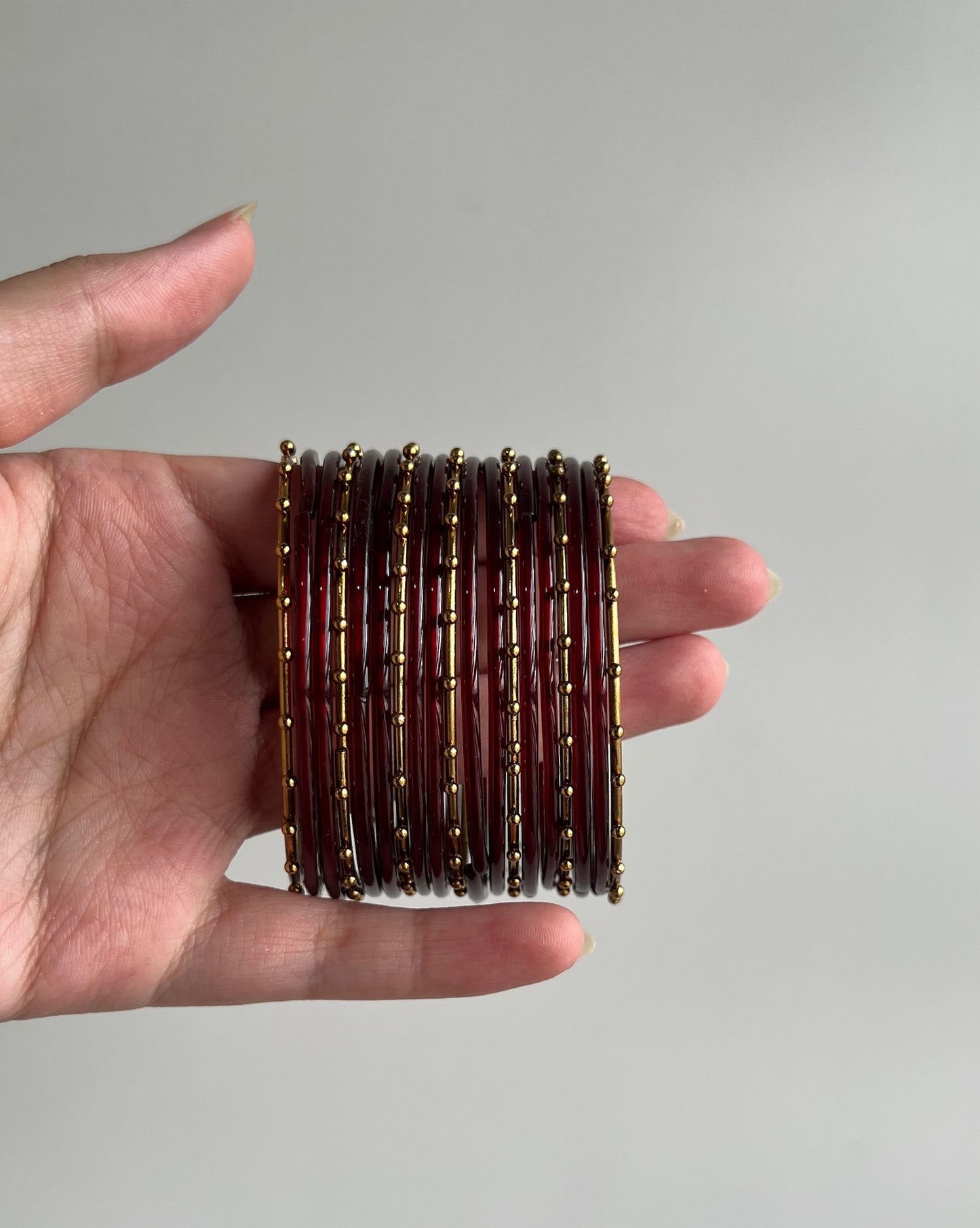 Makaan Maroon Glass Bangles