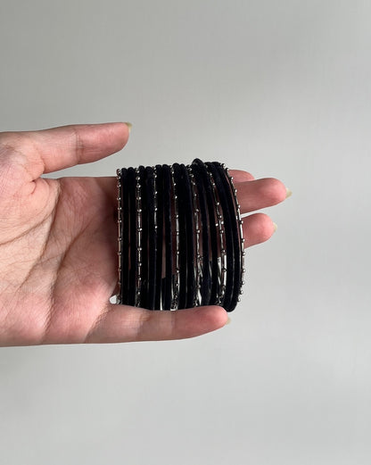 Siyah Velvet Bangles Set