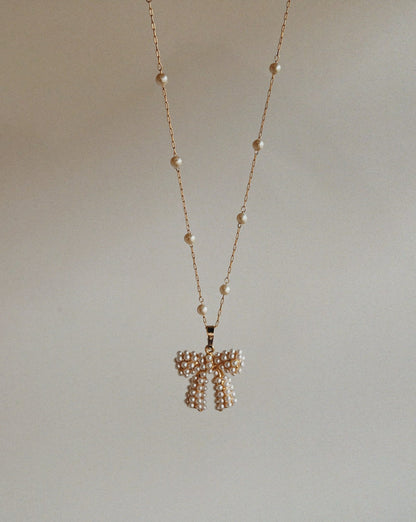 Pearl Bow Necklace