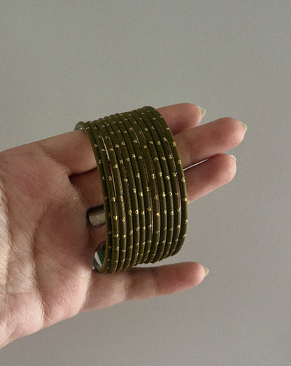 Olive Green Metal Bangles
