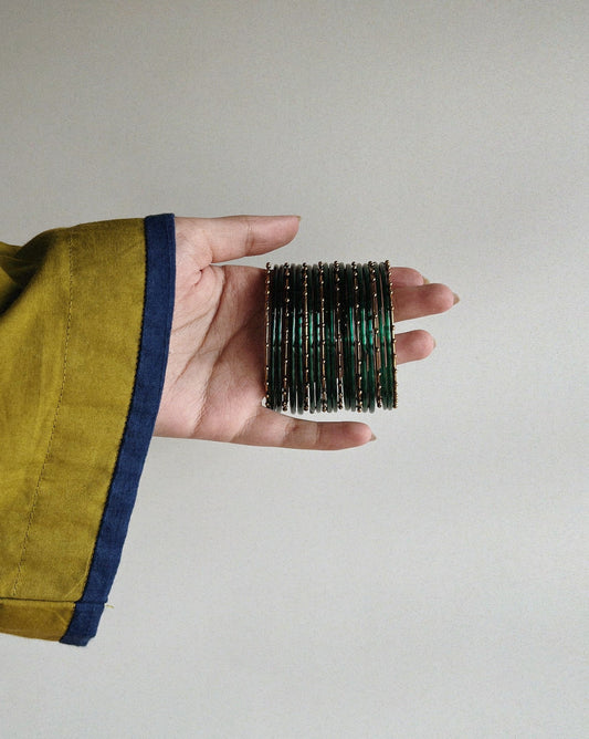 Deep Green Glass Bangles
