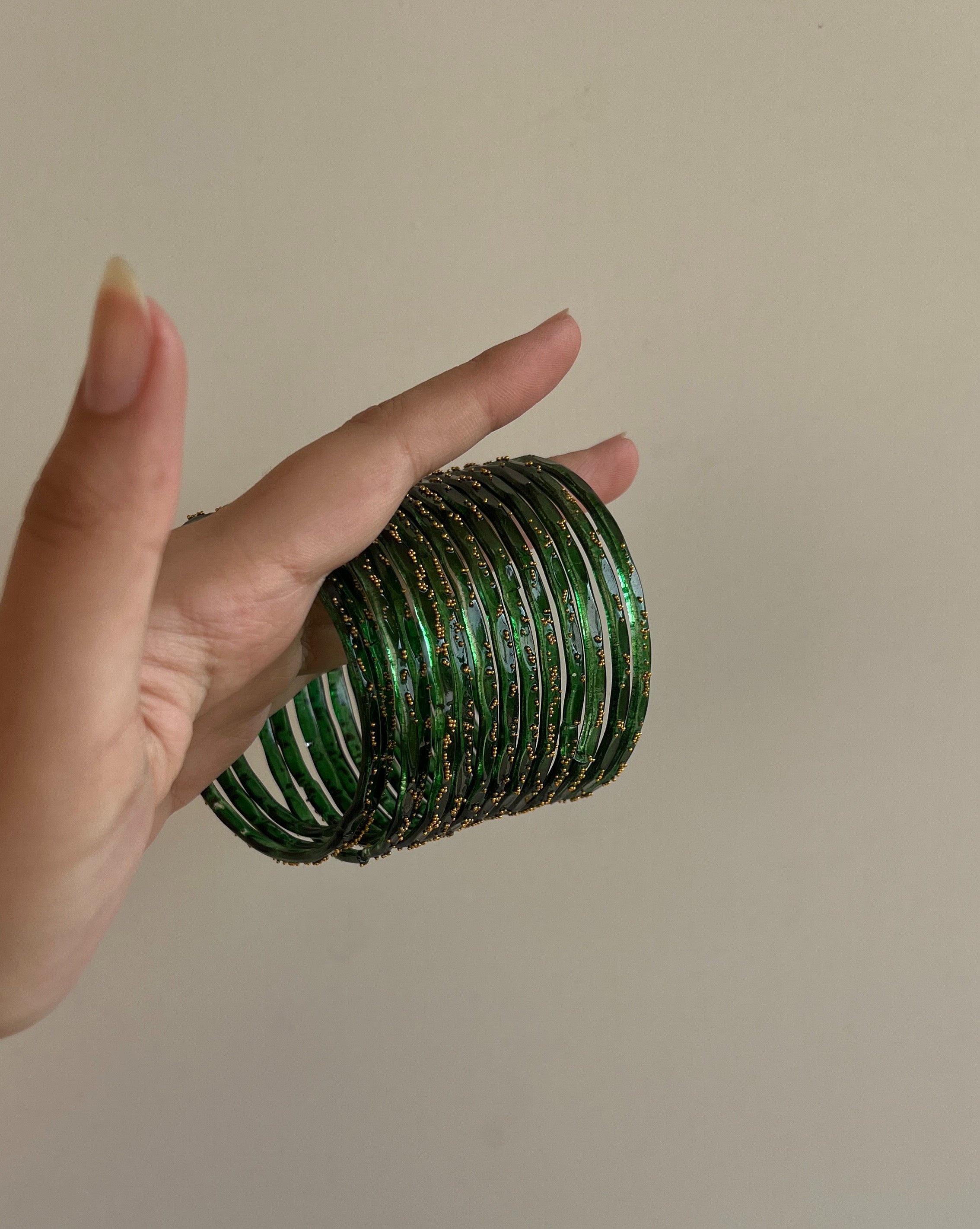 Deep Green Glass Bangles