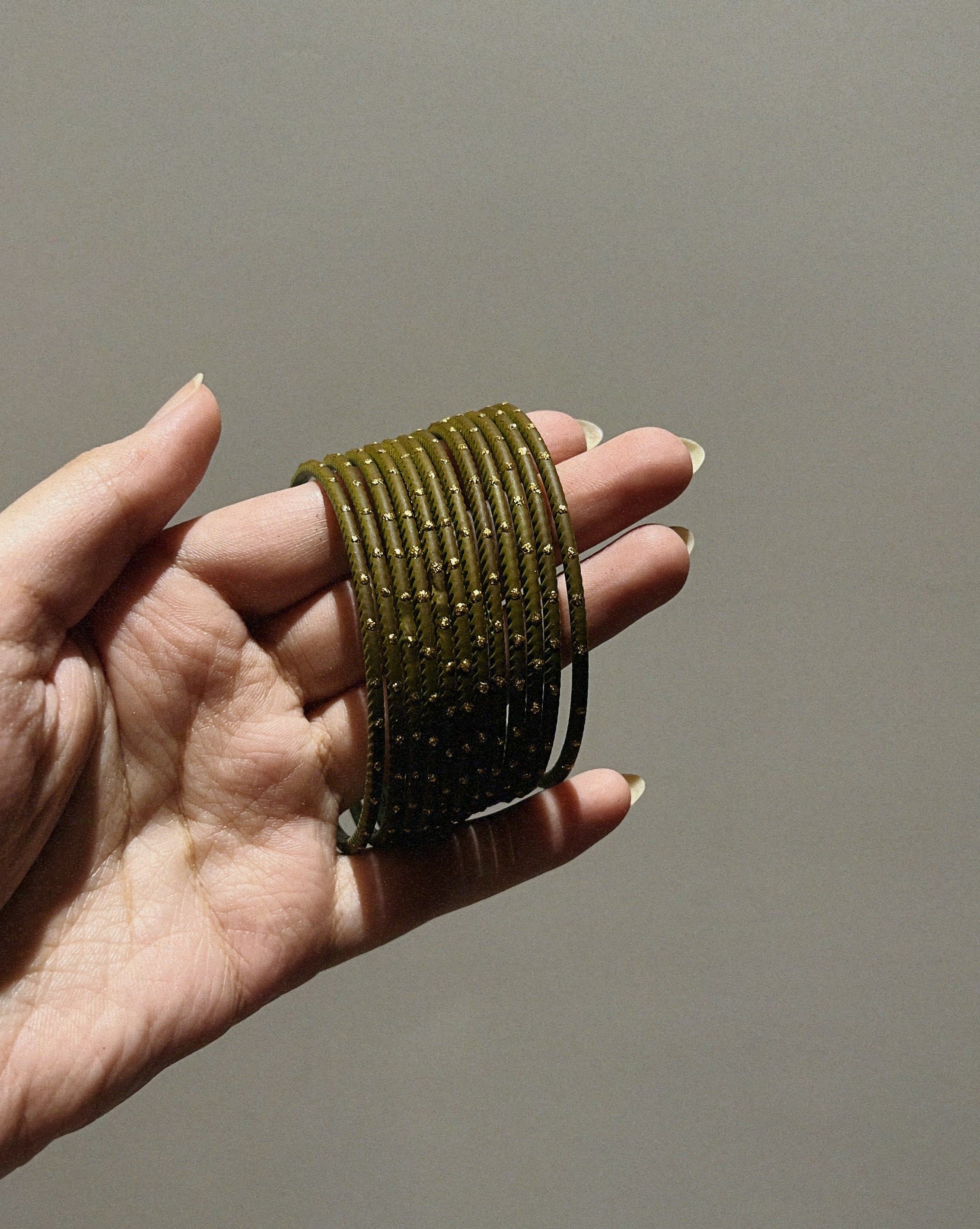 Olive Green Metal Bangles