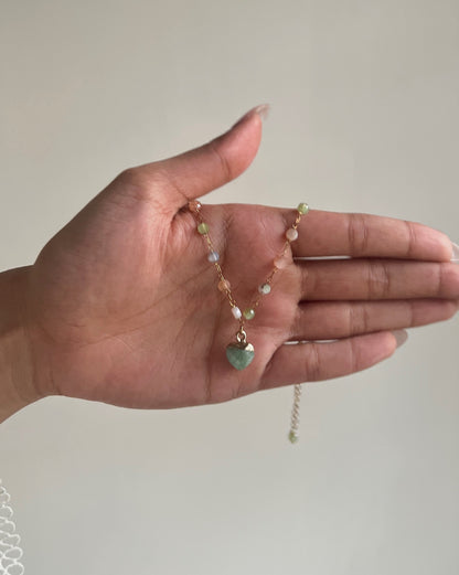 Green Hearts Necklace | Bracelet | Anklet