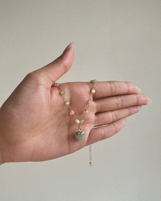 Green Hearts Necklace | Bracelet | Anklet