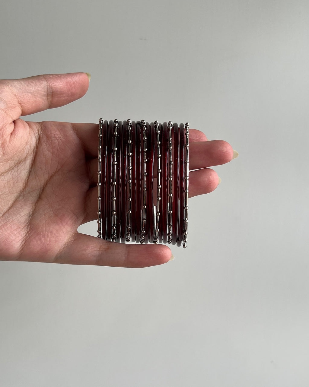 Makaan Maroon Glass Bangles