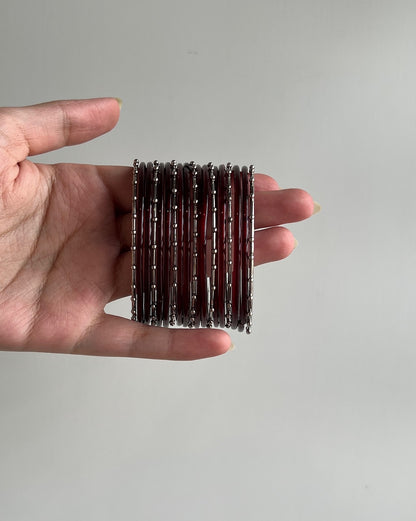 Makaan Maroon Glass Bangles