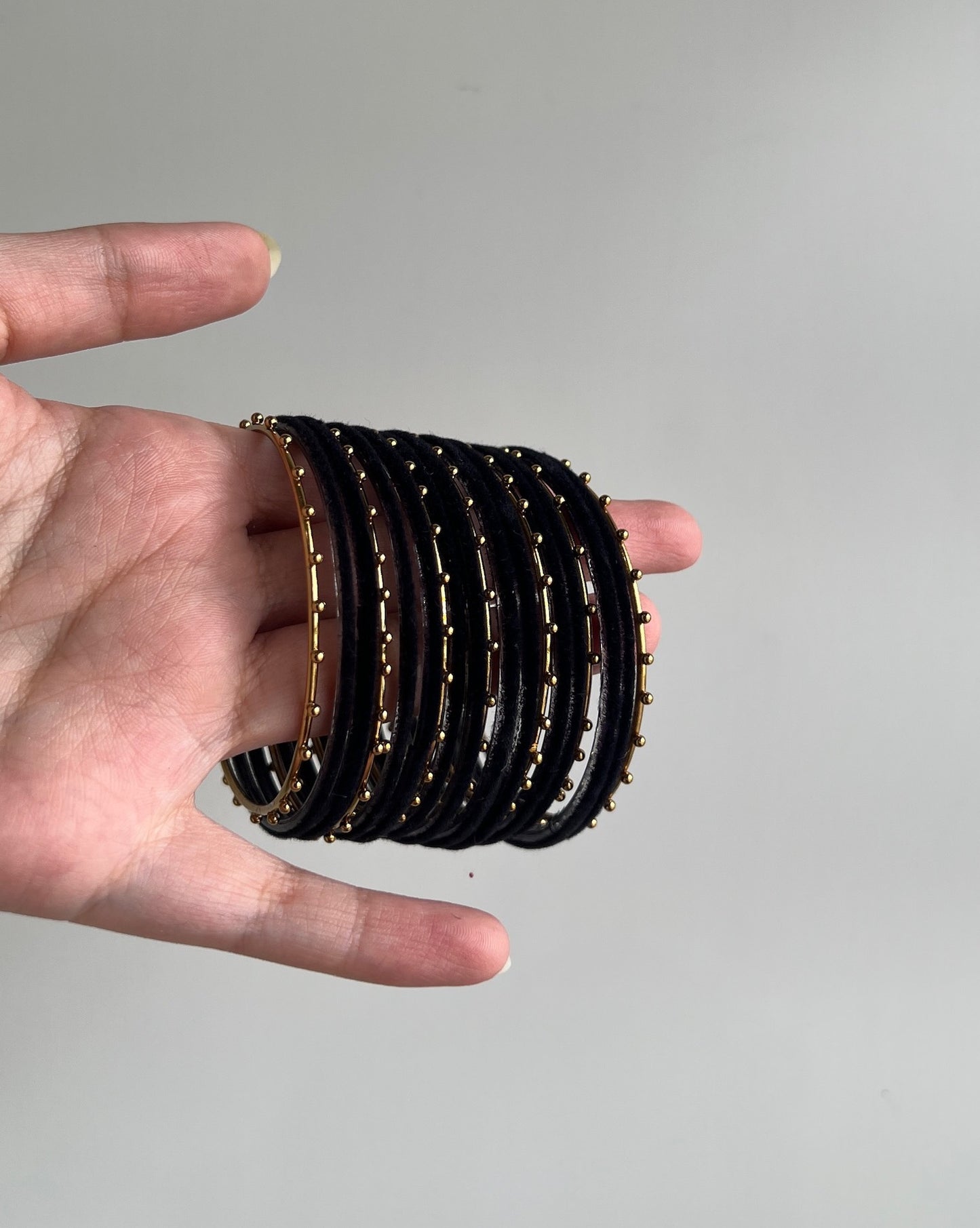 Siyah Velvet Bangles Set