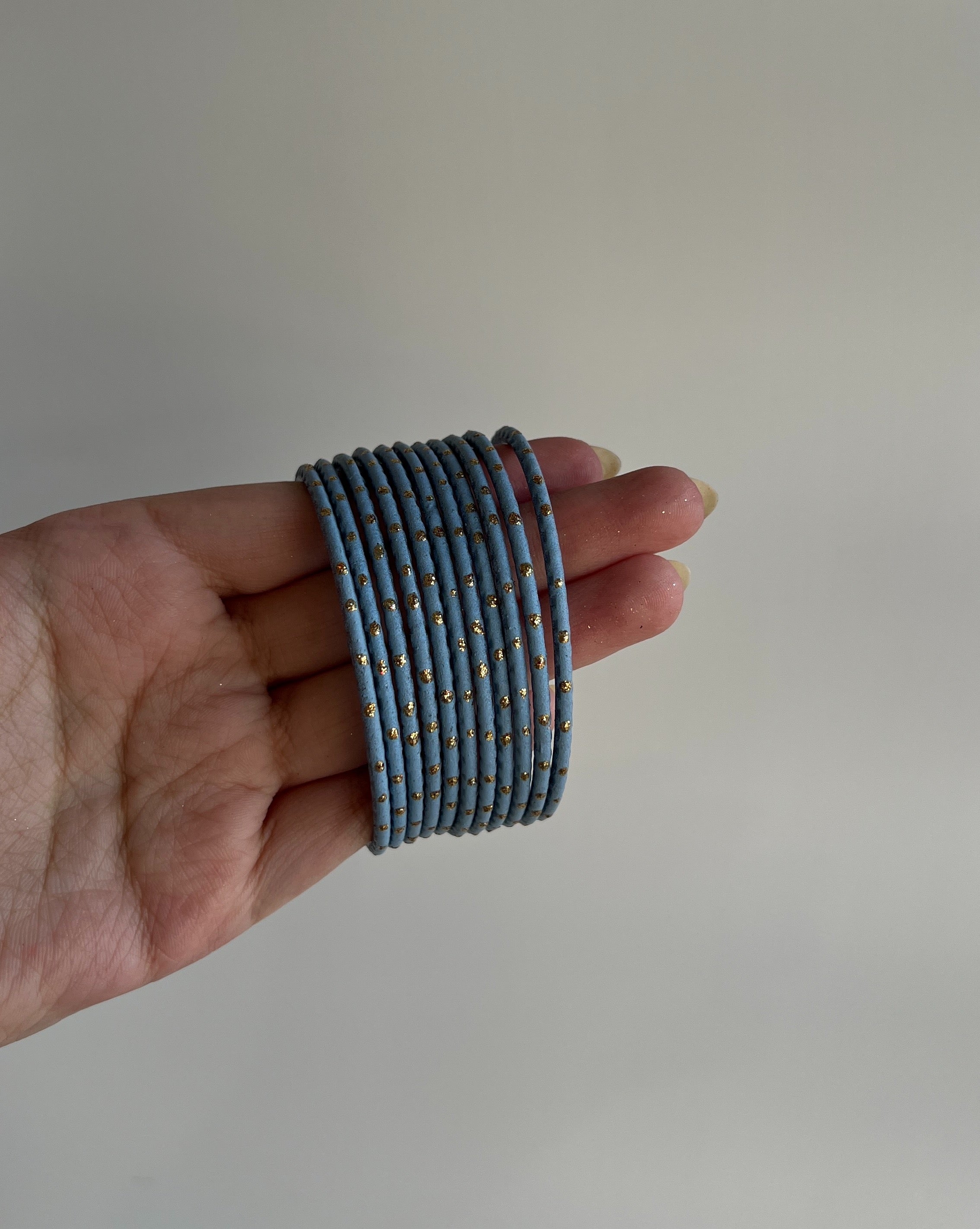 Dust Blue Metal Bangles