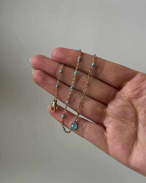 Aqua/Chilli/Pea Anklet
