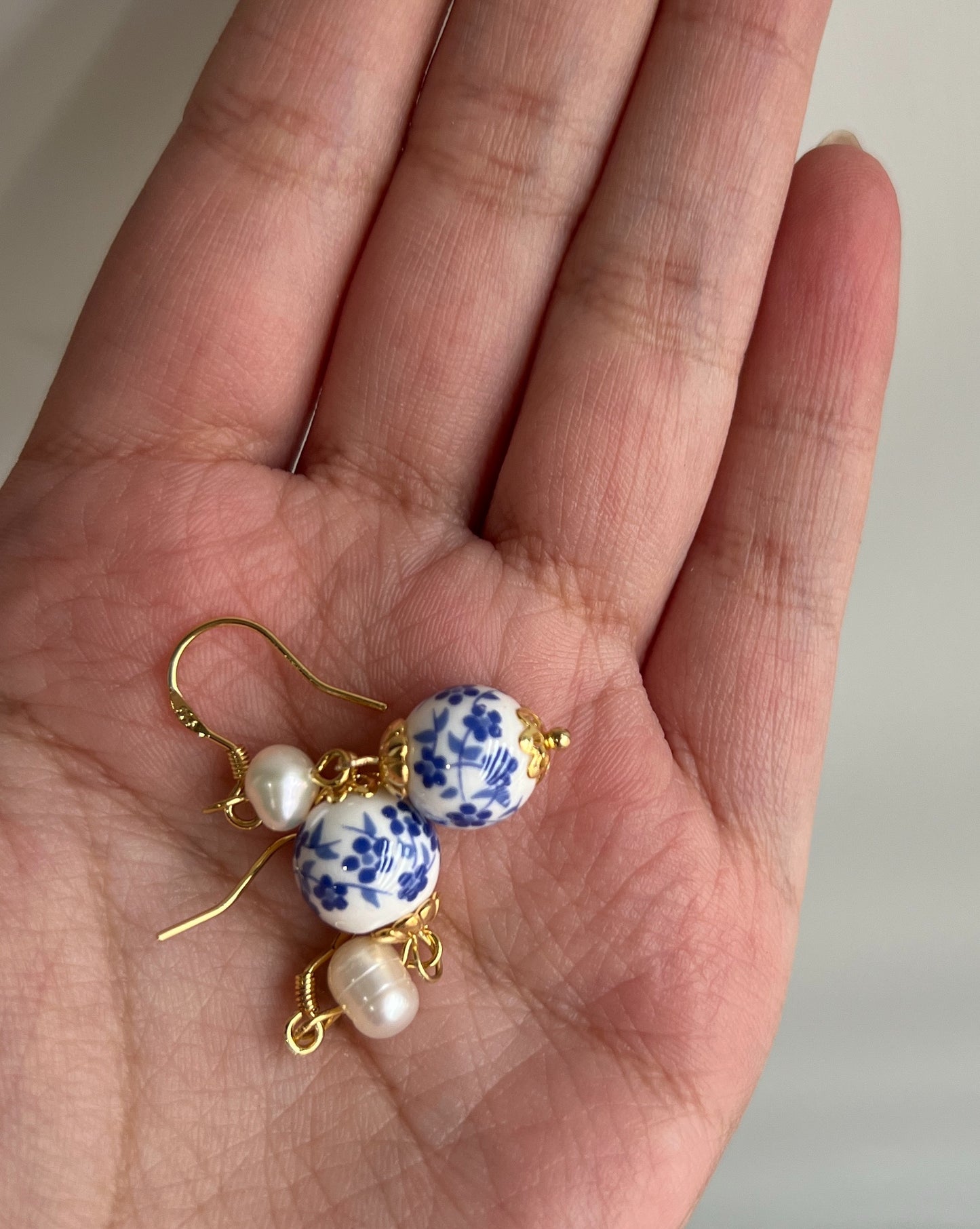 Porcelain Freshwater Pearl Drop Earrings