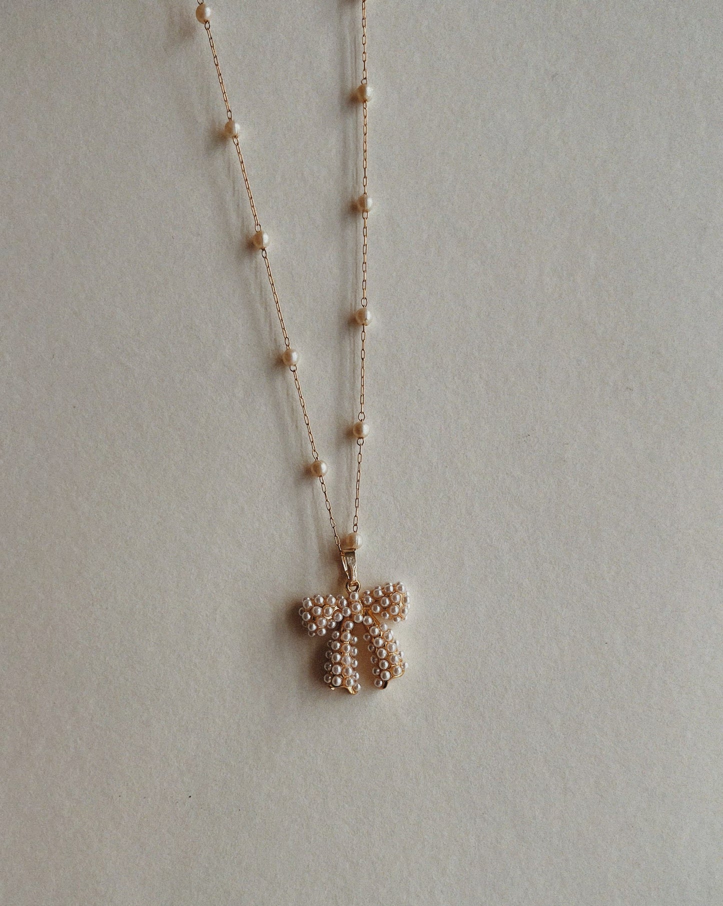 Pearl Bow Necklace