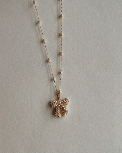 Pearl Bow Necklace