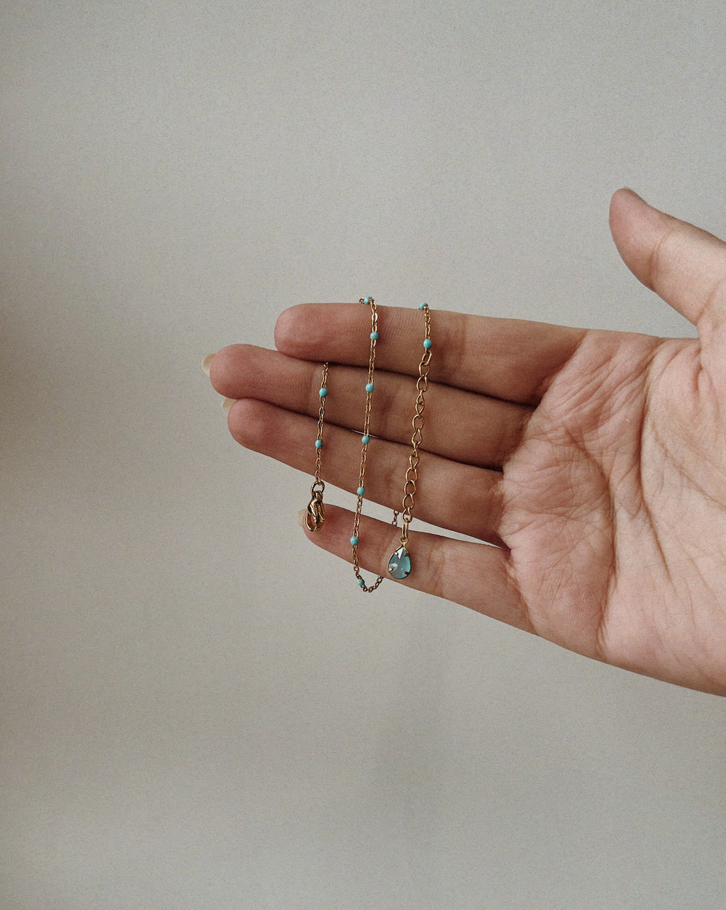 Aqua/Chilli/Pea Anklet