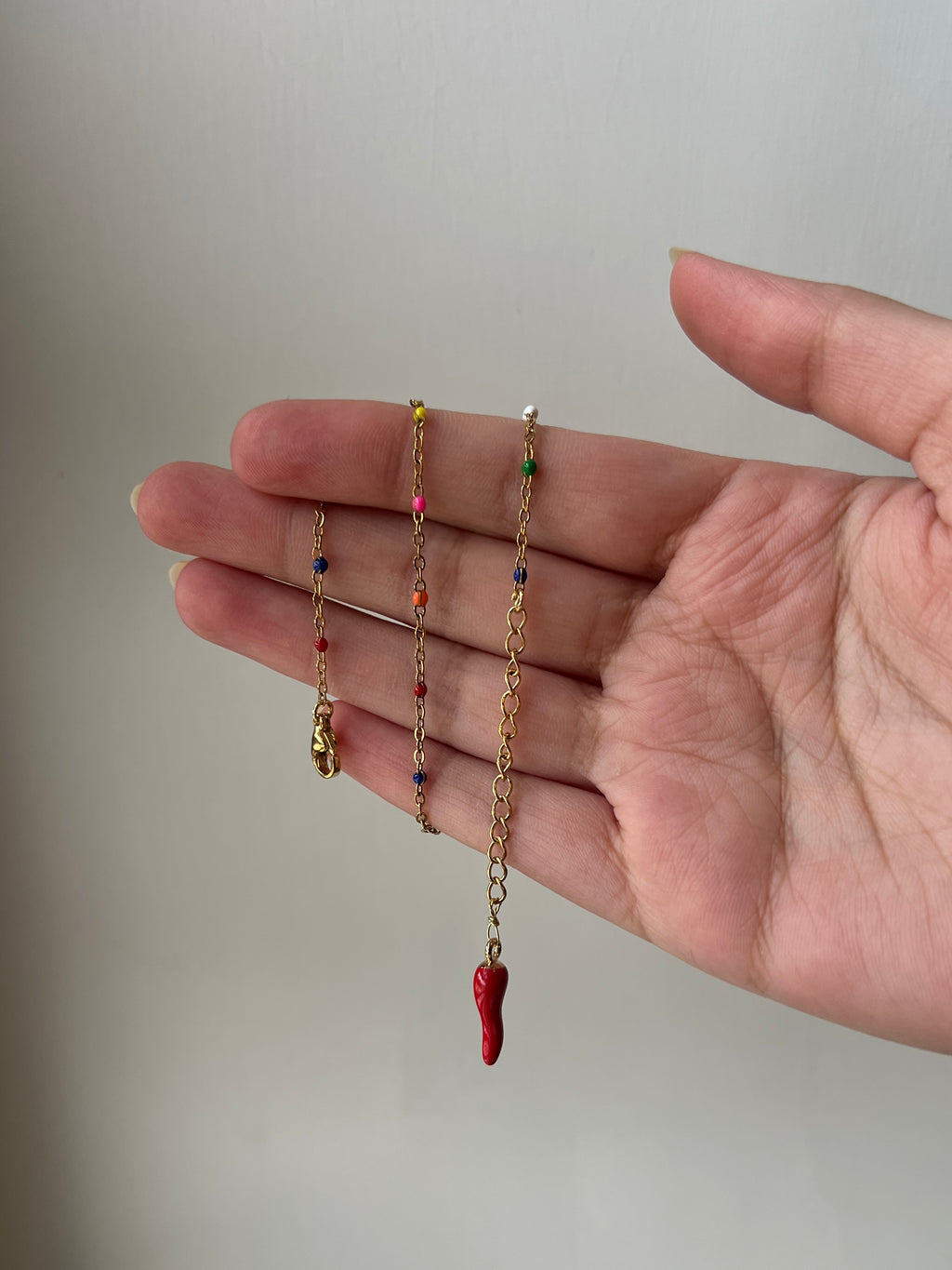 Aqua/Chilli/Pea Anklet